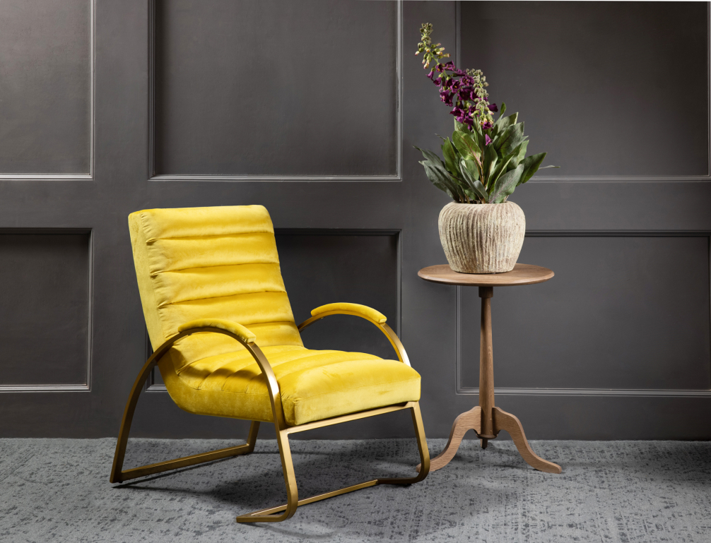 Small yellow best sale accent chair